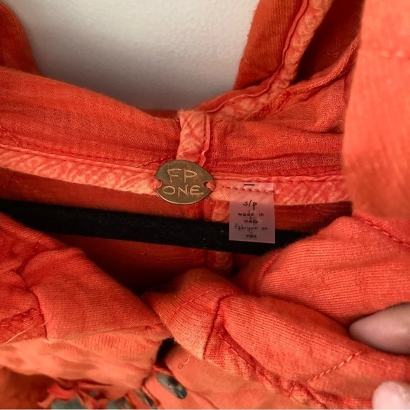 NWT Free People One Cedar Parachute Jacket Hood Quilt Drawstrings Red Sz S - Picture 6 of 7